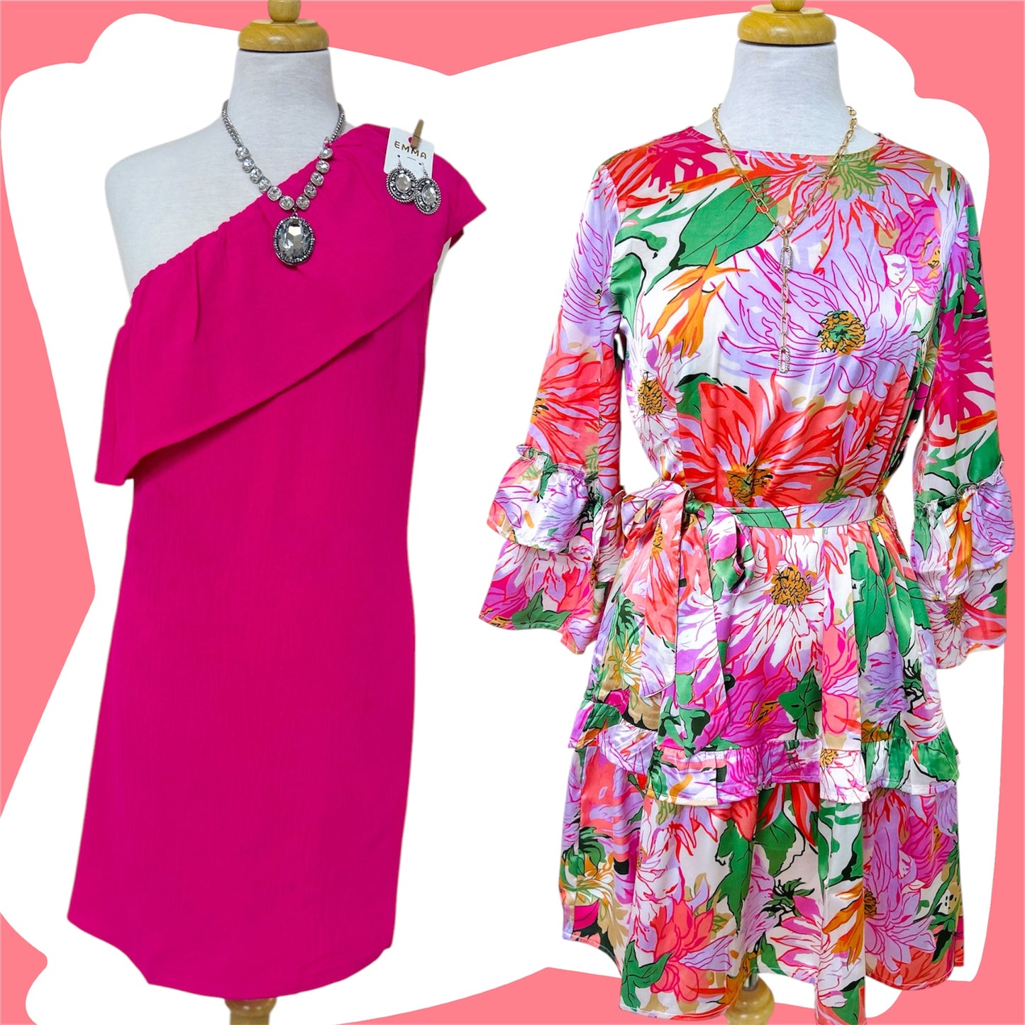 Pink One Shoulder Dress