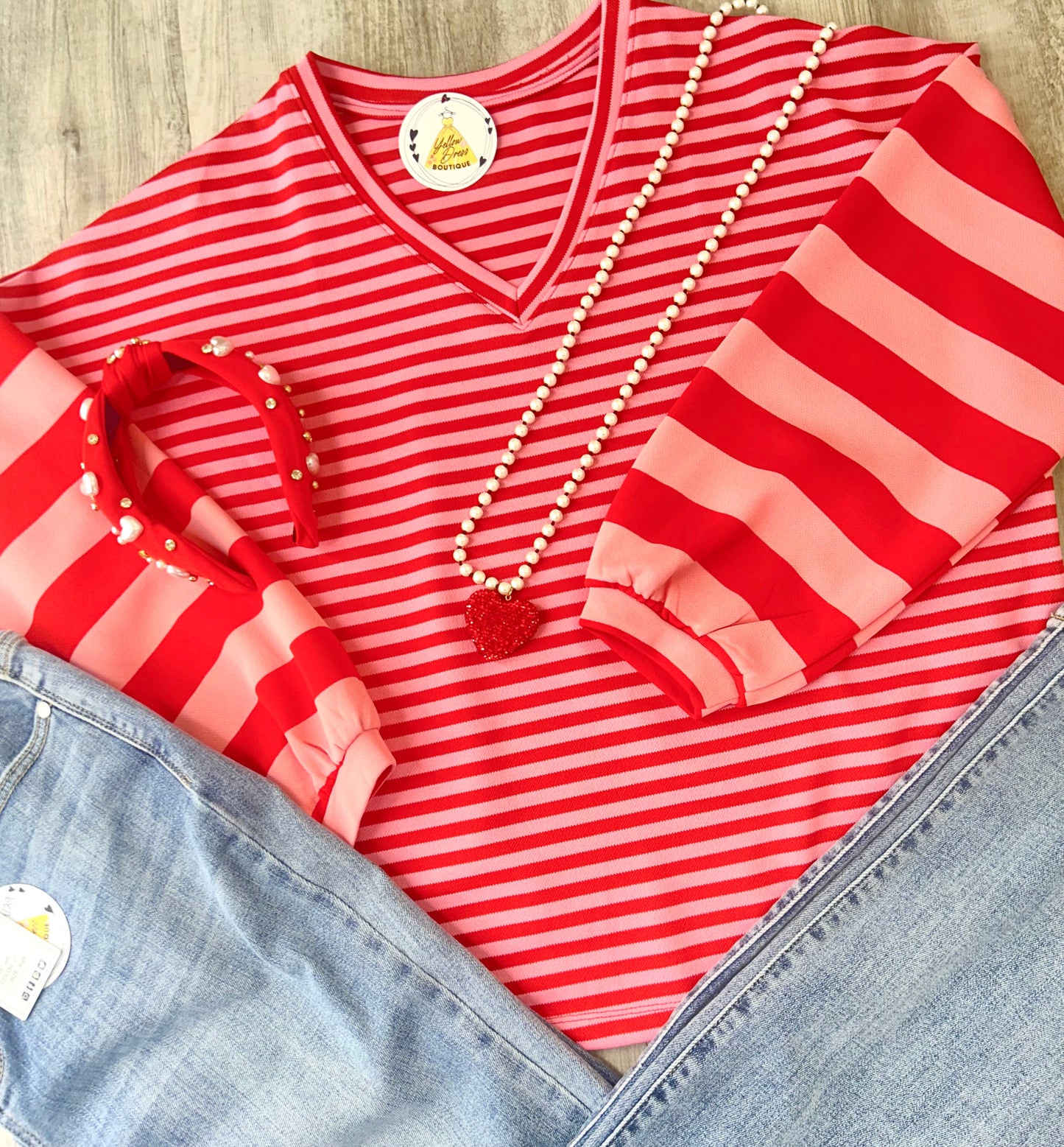 Mixed Stripe Knit Long Sleeve