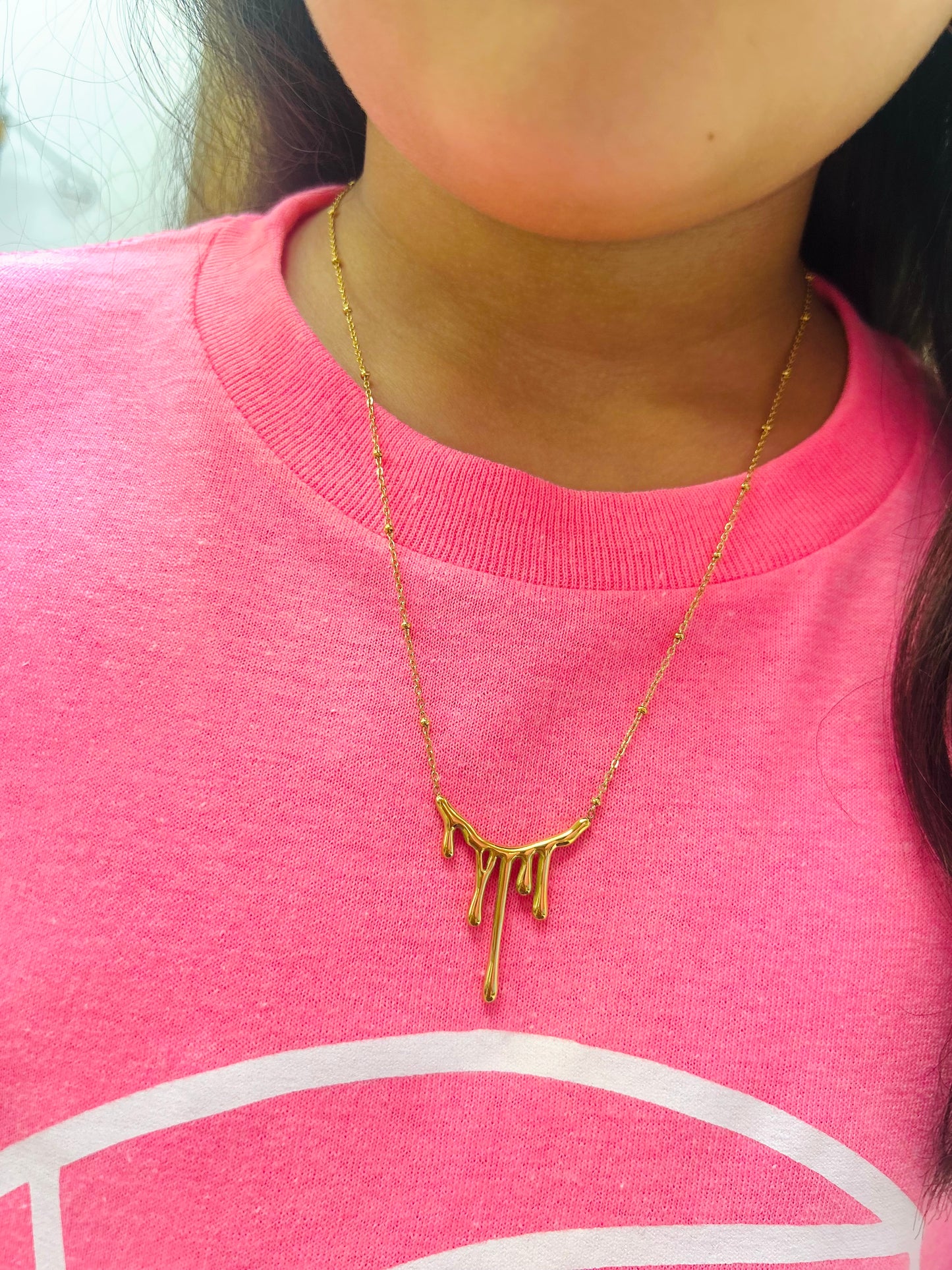 Drippy Gold Plated Necklace