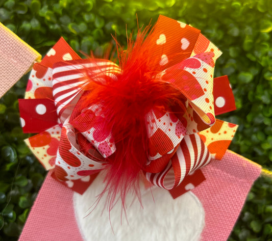 Red & Pink Hearts Bow