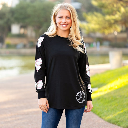 Baseball Bow Sweathshirt