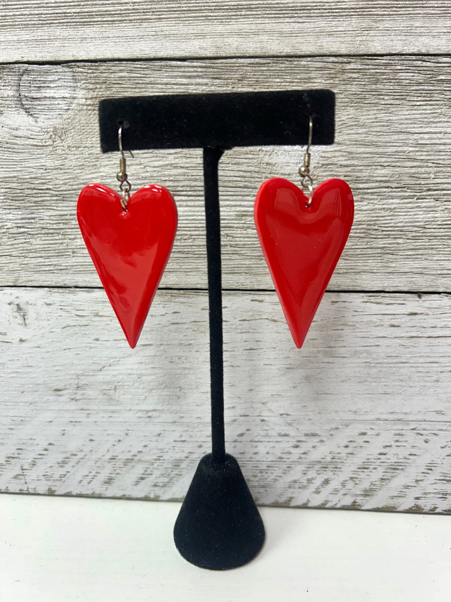 Red Clay Heart Earrings