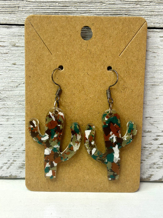 Camo Cactus Earrings