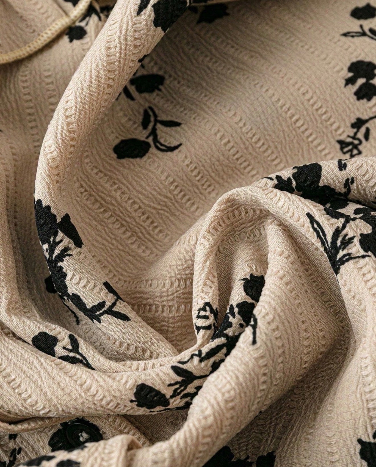 Boho Ruffle Detail Floral Tie Neck Top