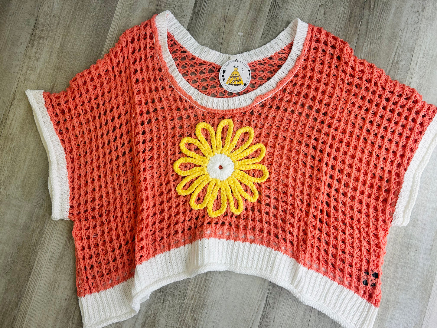 Coral Floral Sweater Top