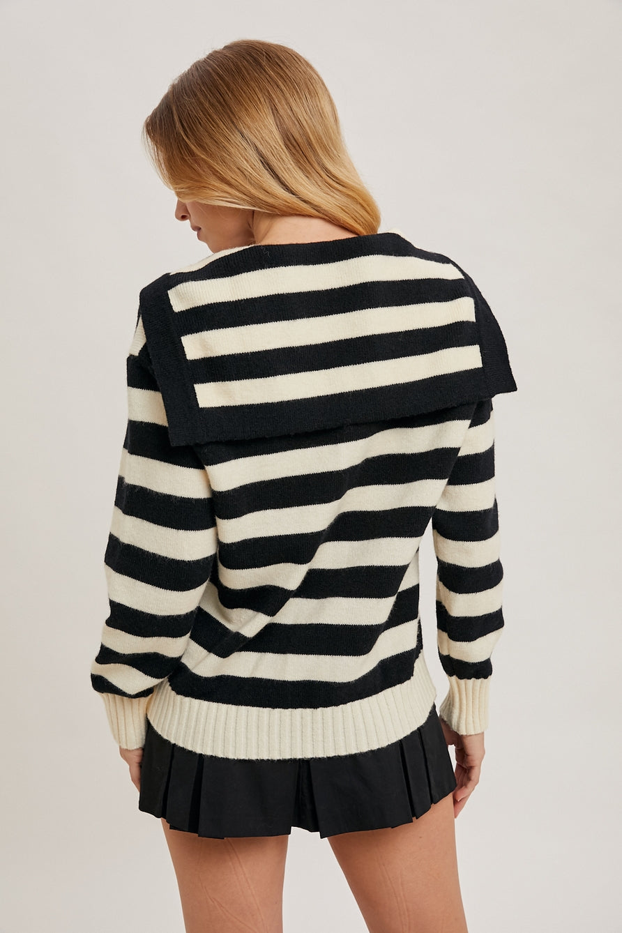 Sailor Collar Stripe Pullover