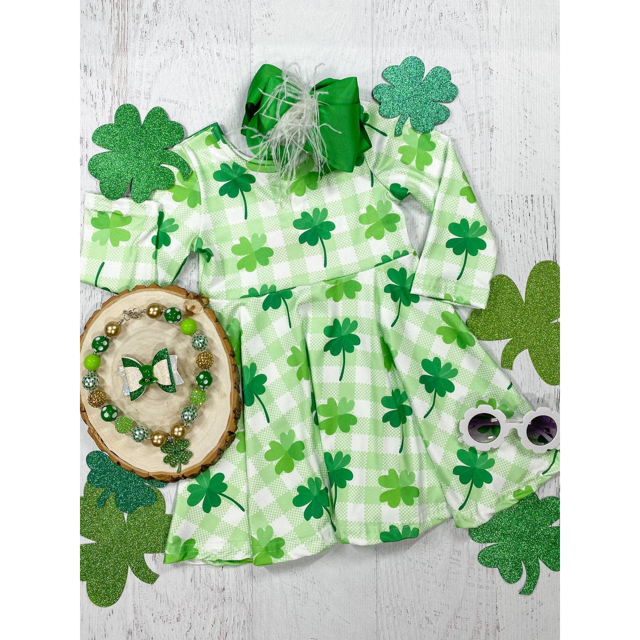 Four Leaf Clover Plaid Dress