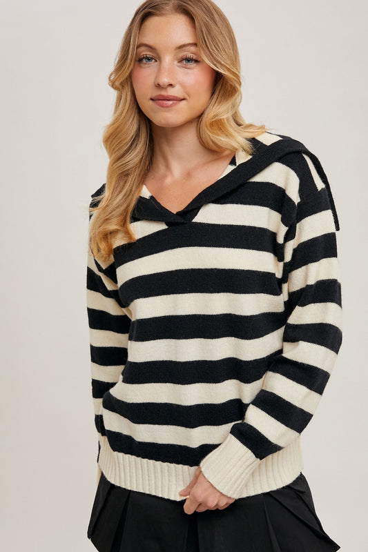 Sailor Collar Stripe Pullover