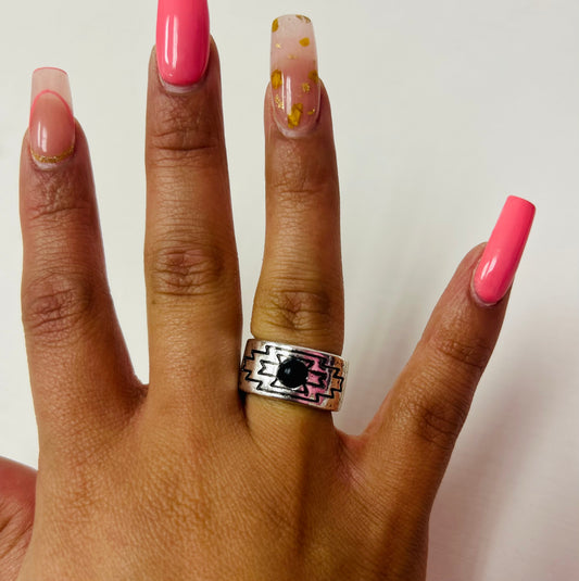 Western Aztec Cuff Ring