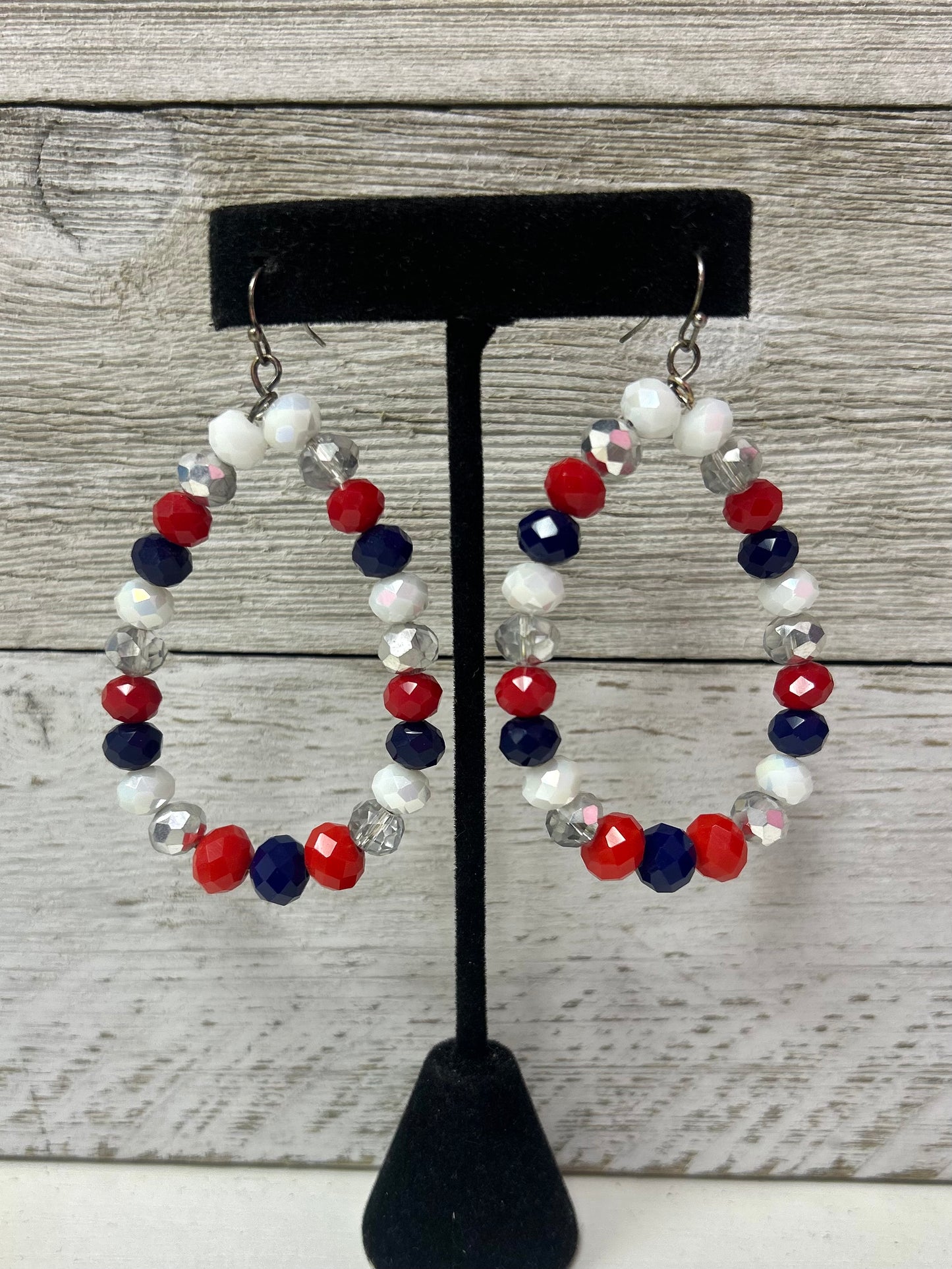 Beveled Bead Teardrop Earrings