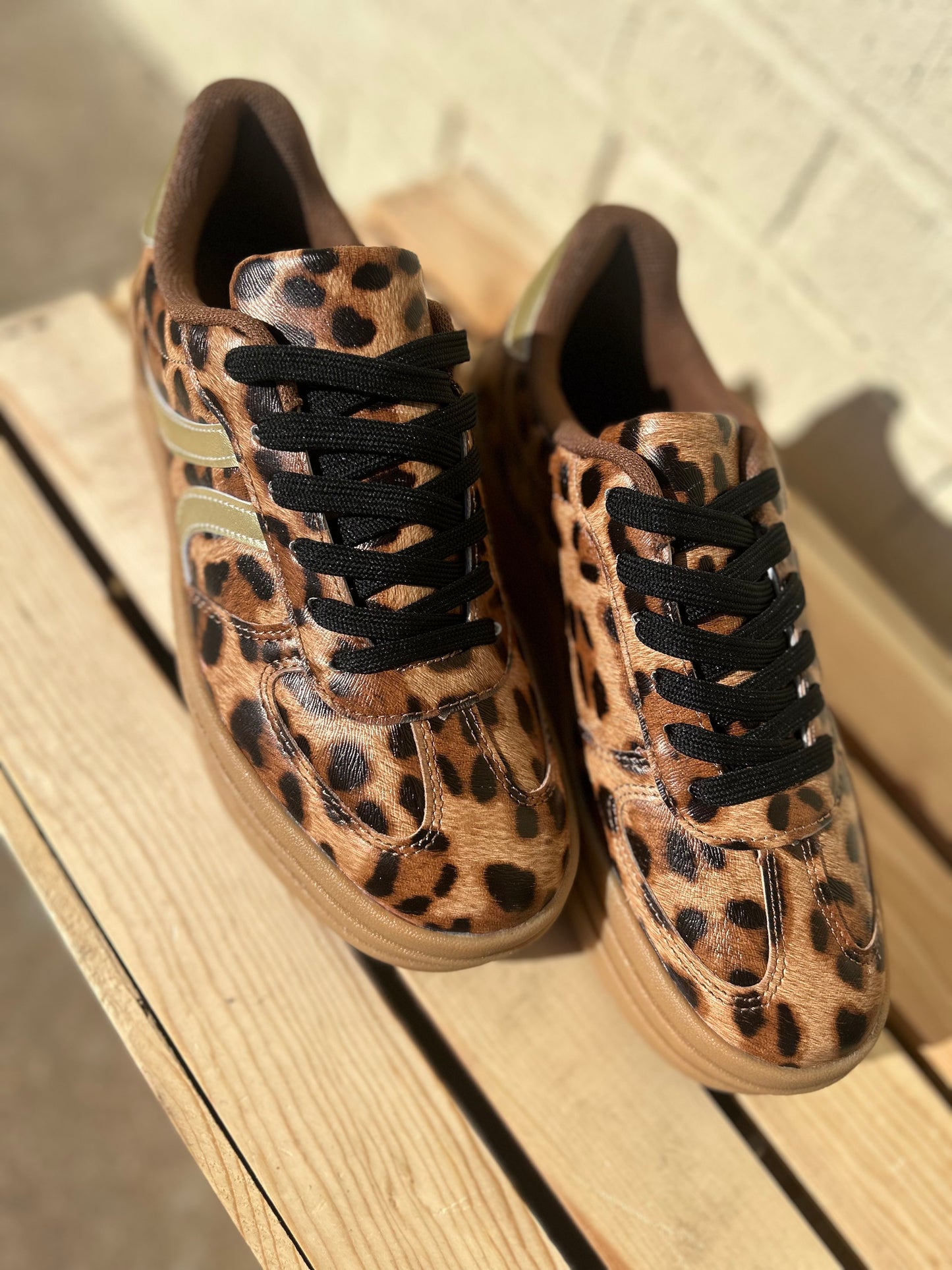 Leopard/Gold Sneakers
