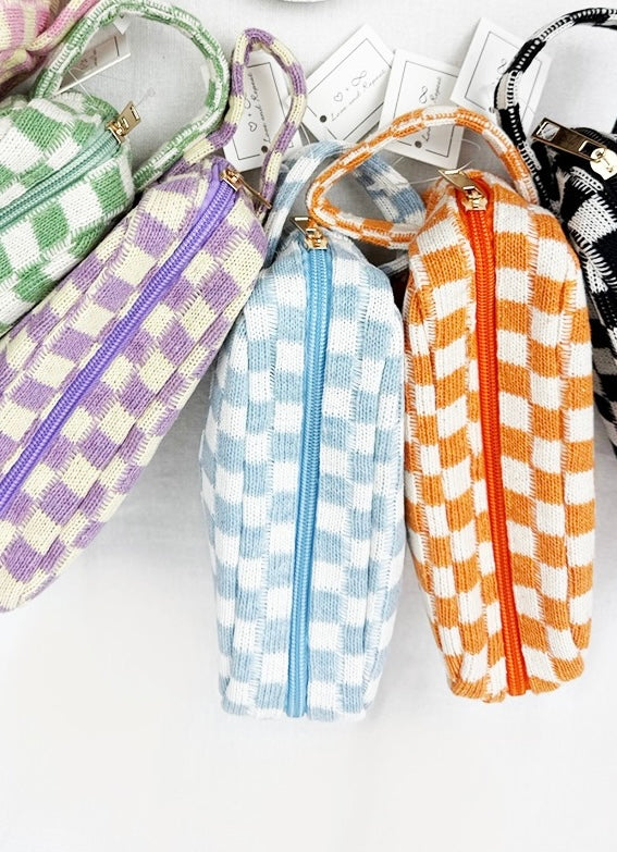 Checker Cosmetic Bag