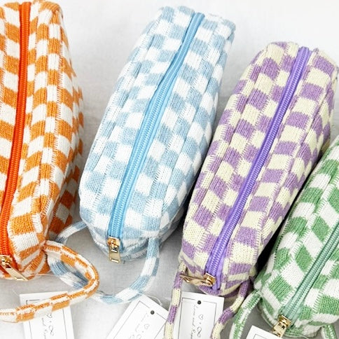Checker Cosmetic Bag
