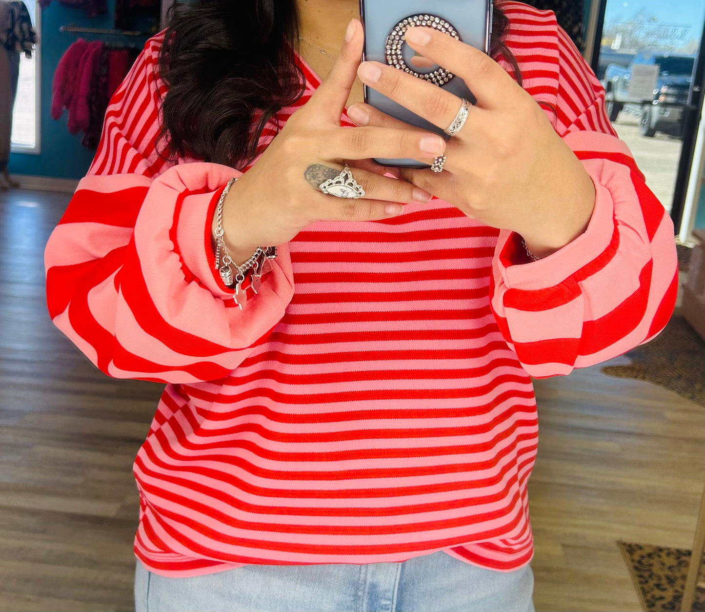 Mixed Stripe Knit Long Sleeve