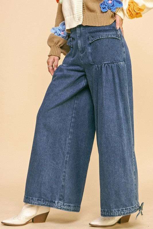 Balloon Bottom Denim Pants