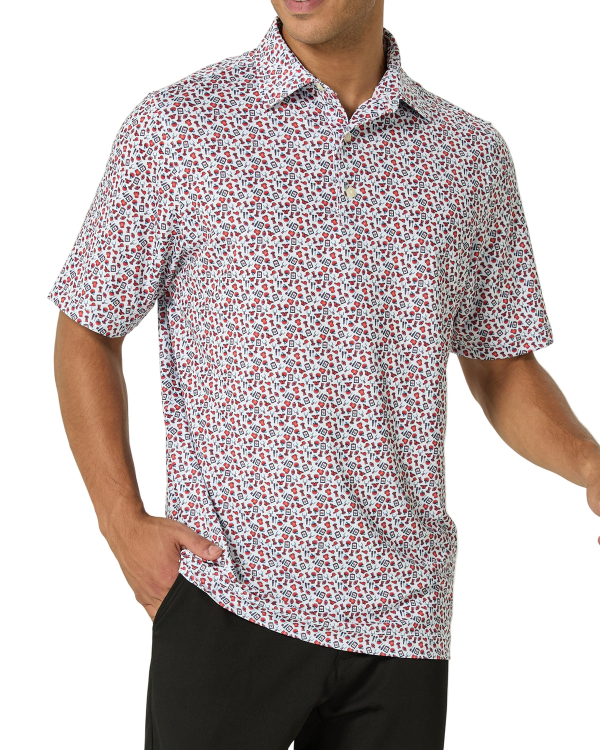 White Football Polo 2Putt