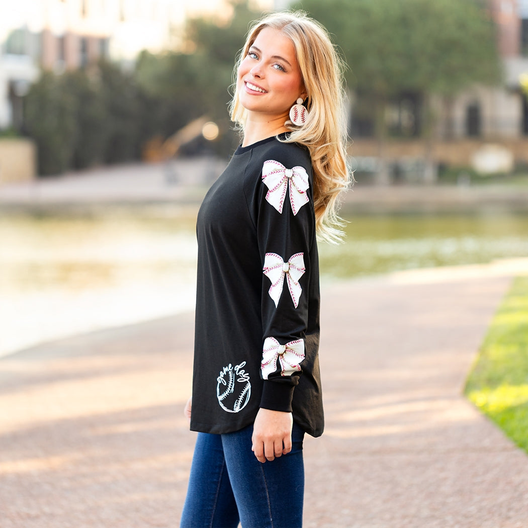 Baseball Bow Sweathshirt