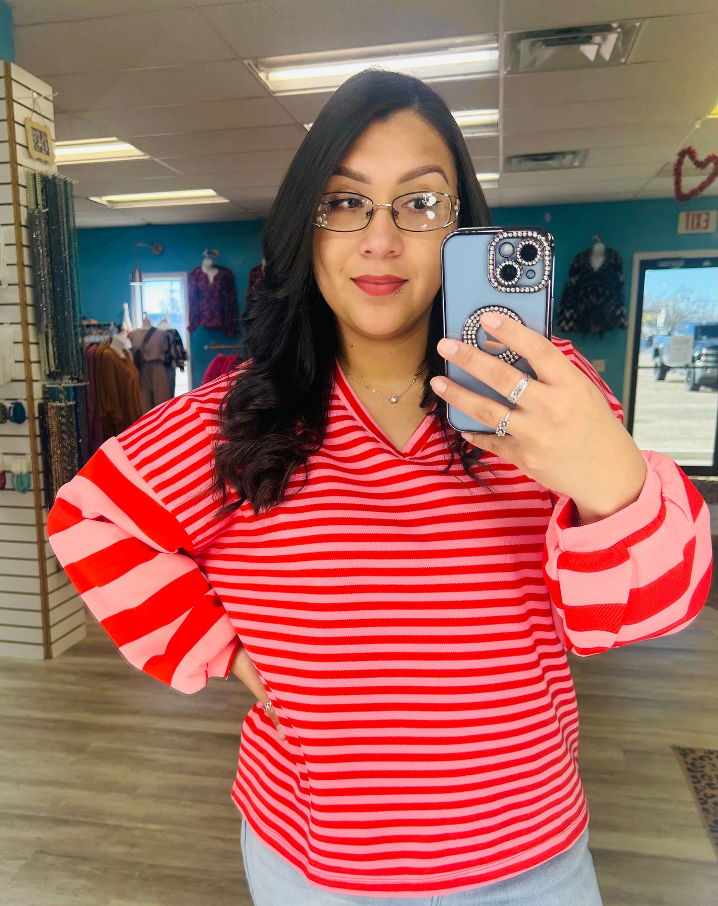 Mixed Stripe Knit Long Sleeve