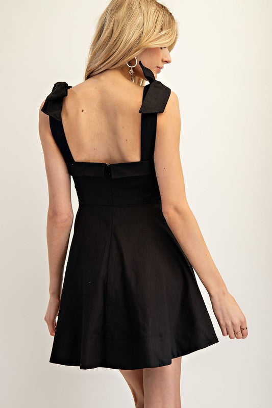 Bow Tie Strap Mini Dress