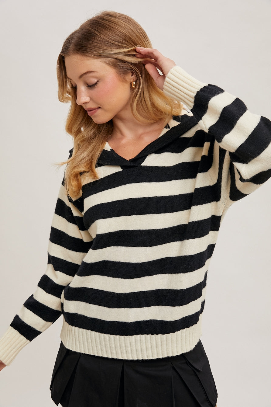 Sailor Collar Stripe Pullover