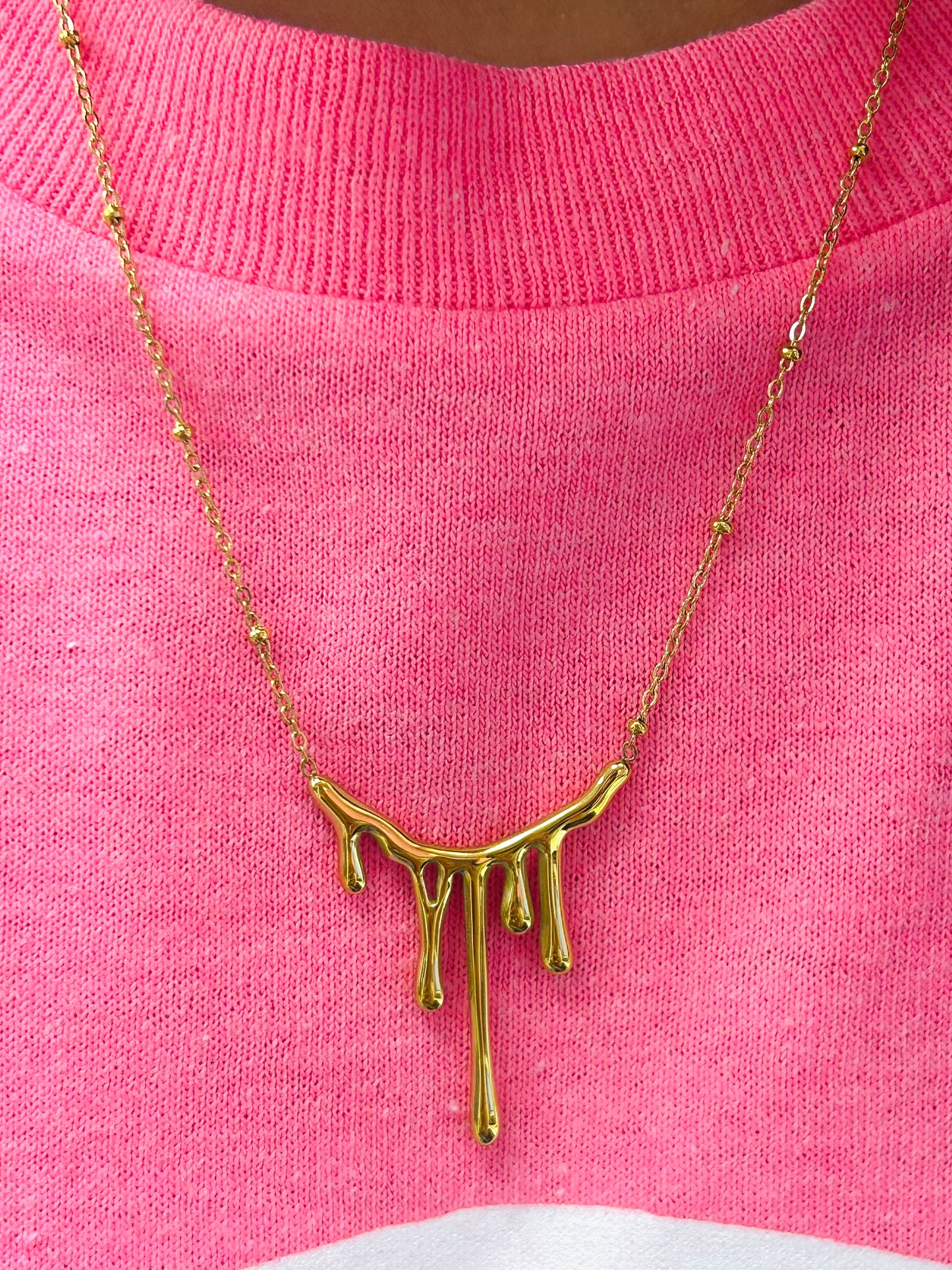 Drippy Gold Plated Necklace