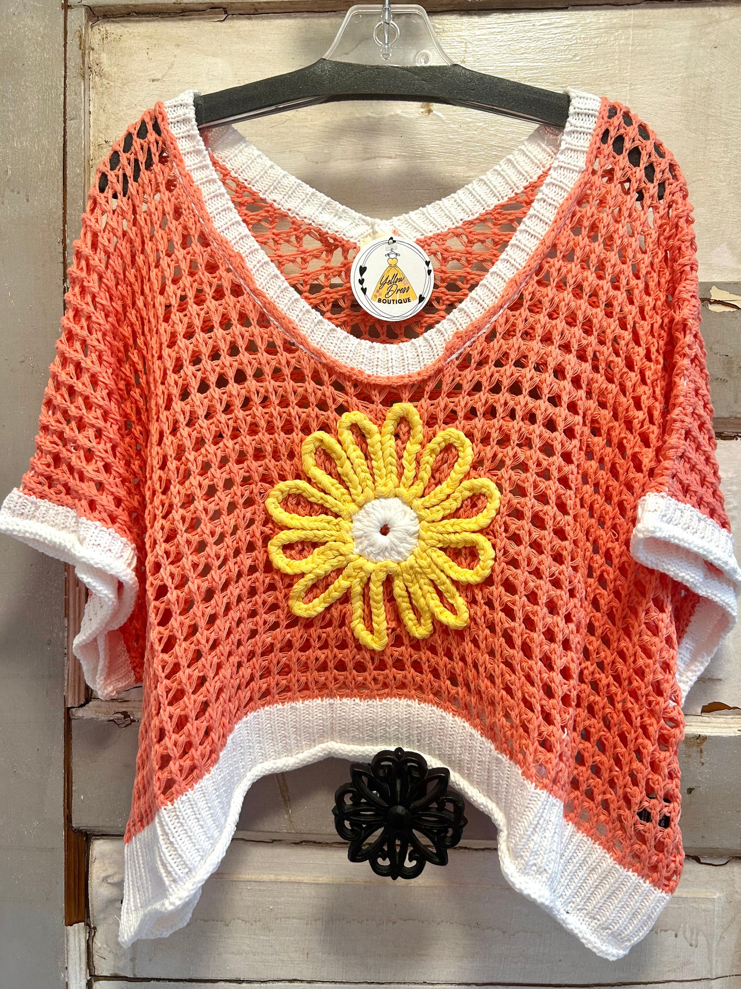 Coral Floral Sweater Top