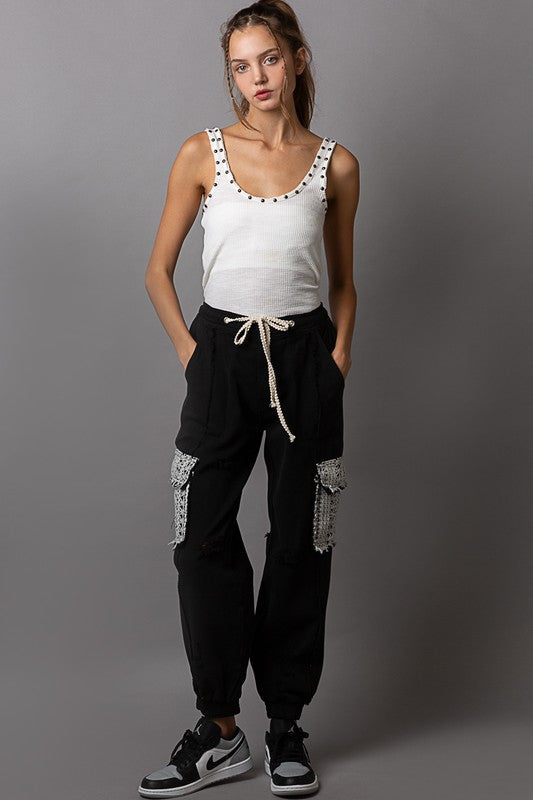 Tie Waistband Cargo Jogger