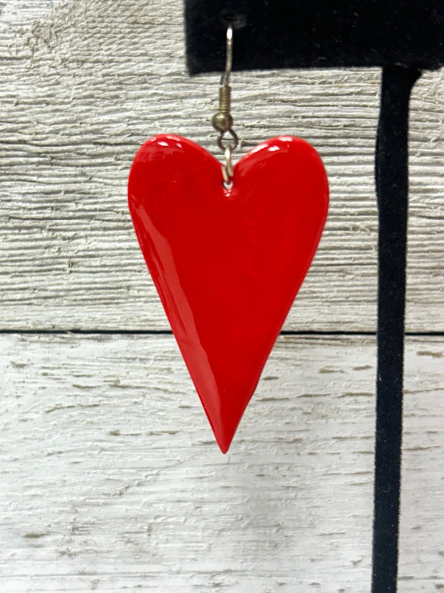 Red Clay Heart Earrings