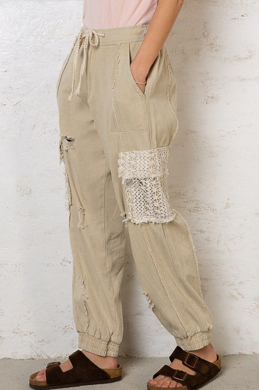 Tie Waistband Cargo Jogger