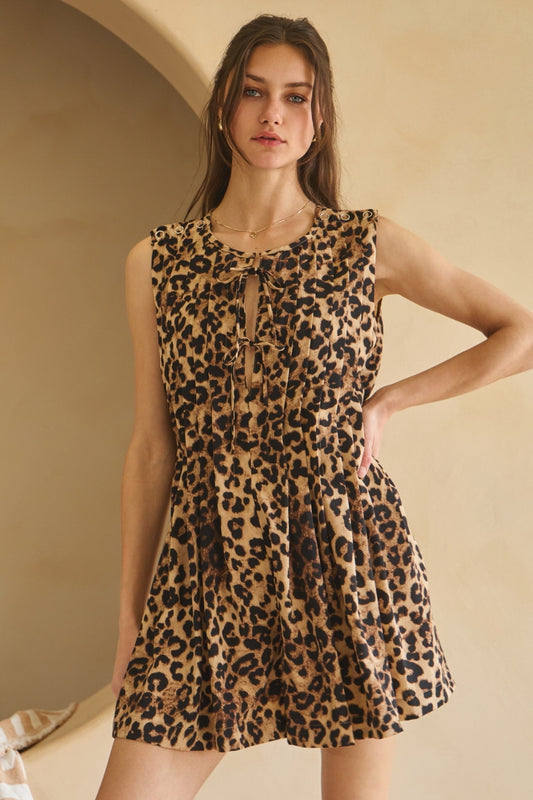 Leopard Sleeveless Romper