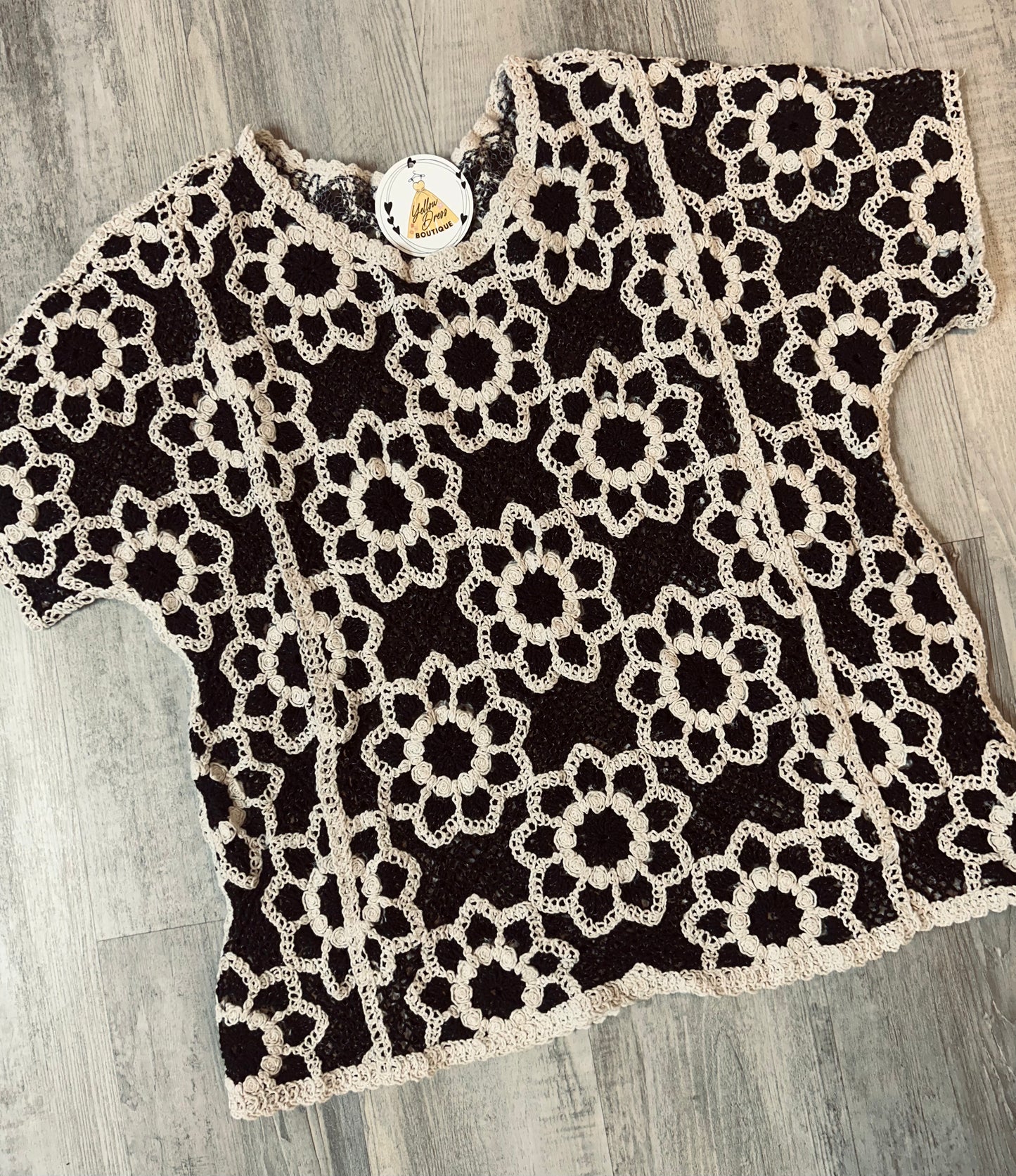 Floral Crotchet Knit Top