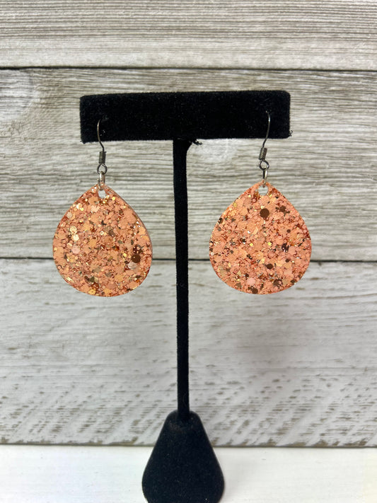 Peach Raindrop Resin Earrings