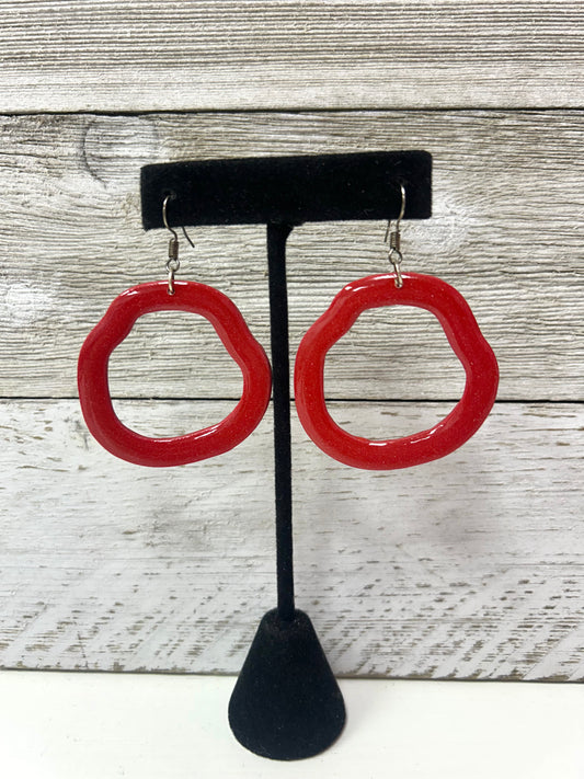 Red Ring Resin Earring
