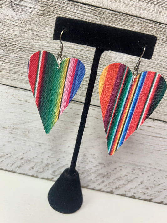 Serape Heart Earrings