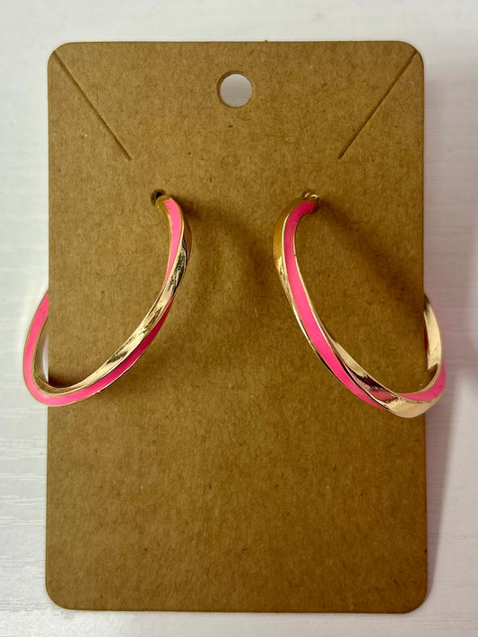 Colored Enamel & Gold Hoop