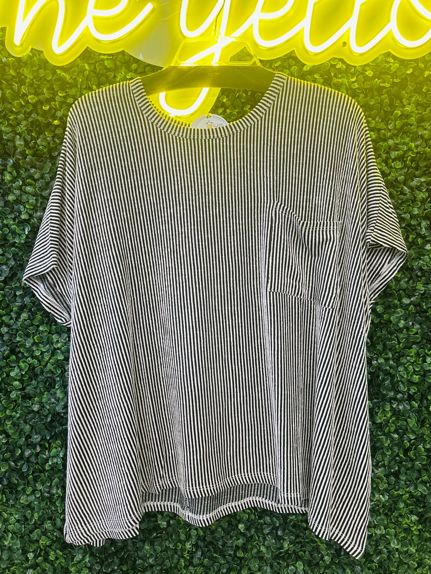 Corded Ribbed Oversized Top