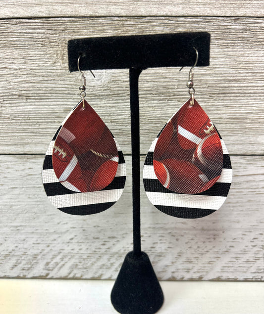 Stripe Football Earrings