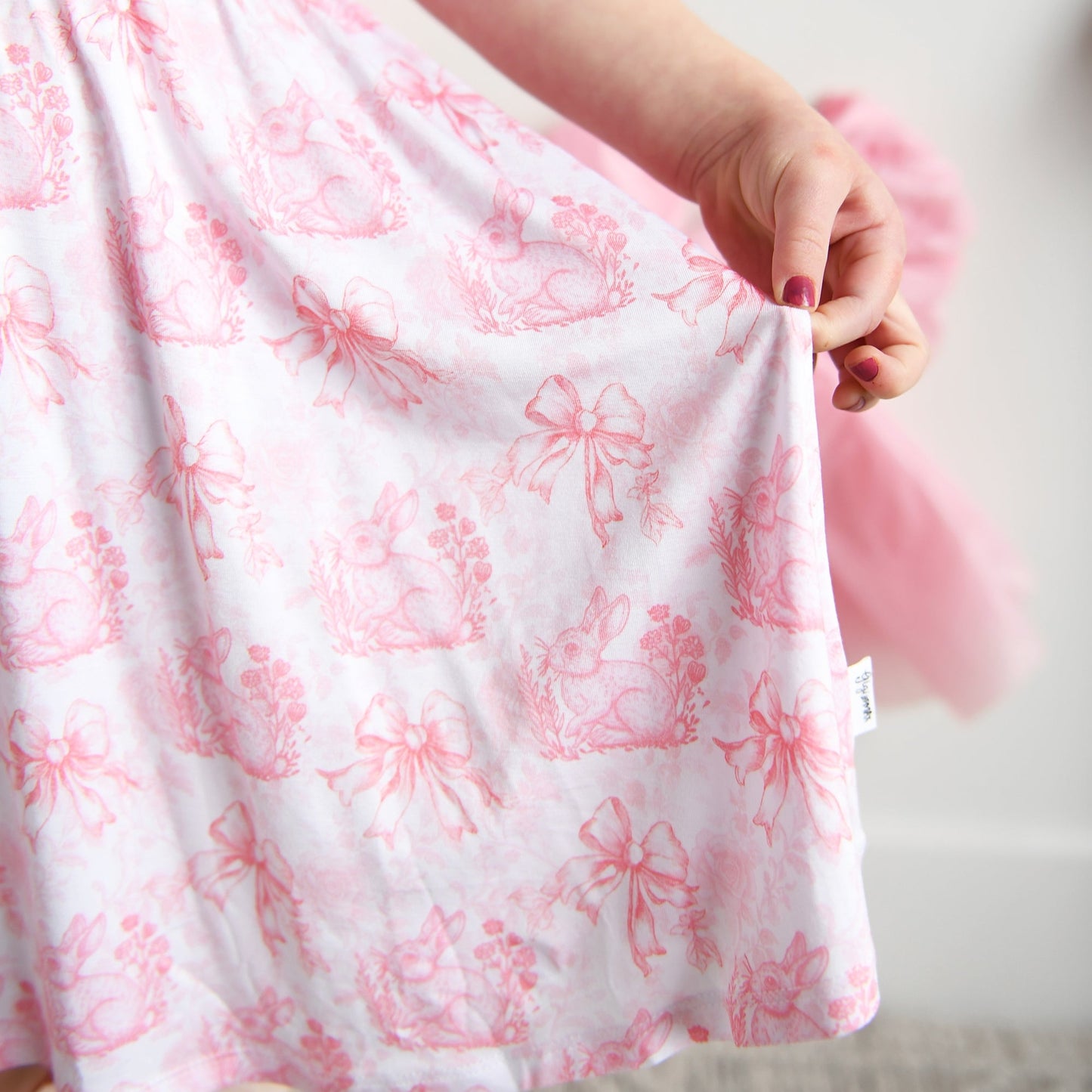Pink Bunny Floral Bamboo Dress