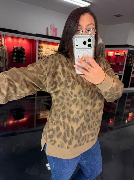 Mocha Abstract Spot Crewneck