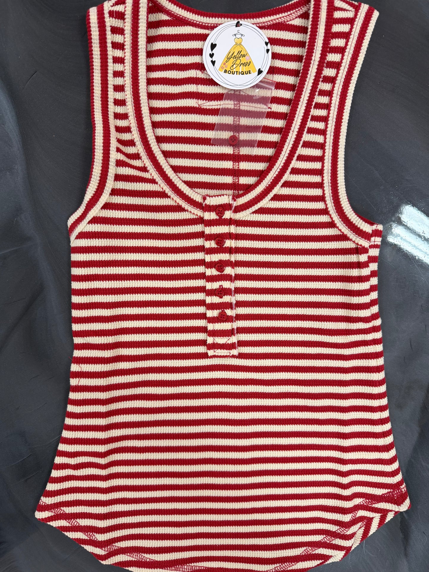 Striped Button Down Fitted Top