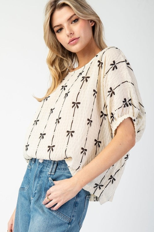 Bow Printed Top