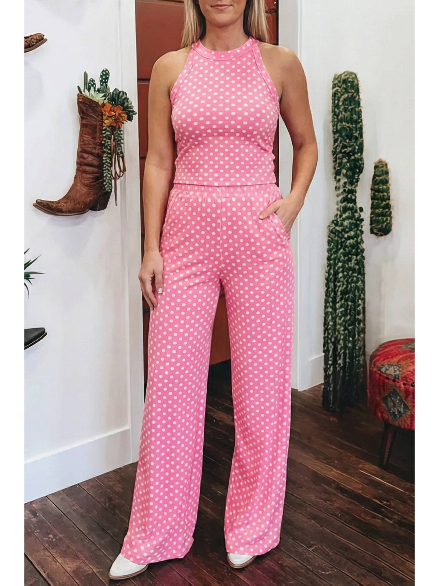 Polka Dot Slim Tank Set