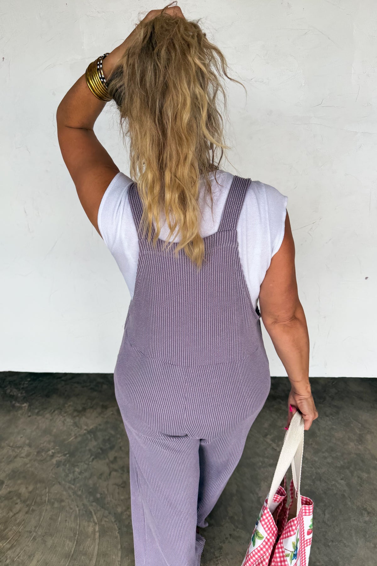 Spring Lavender Ribbed Overalls