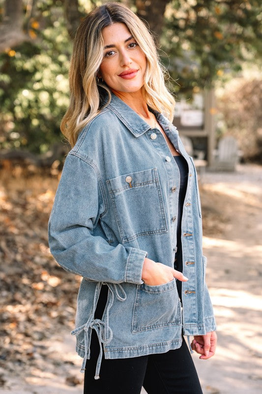 Side Tie Denim Jacket