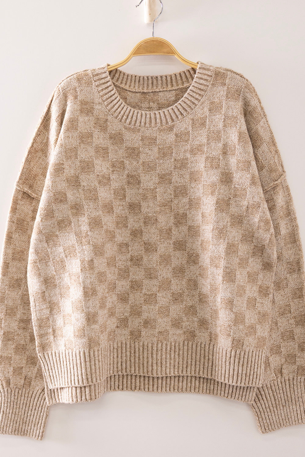 Checkerboard Knit Sweater