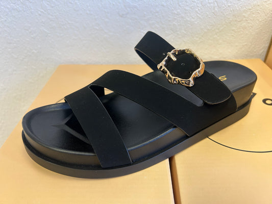 Asymmetric Strap Buckle Sandal