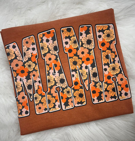Fall Floral Mama T-shirt