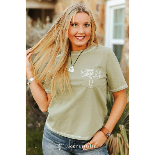 Sage Boot Stitch Embroidered Shirt