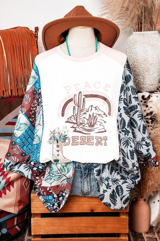 Patchwork Sleeve Desert Top