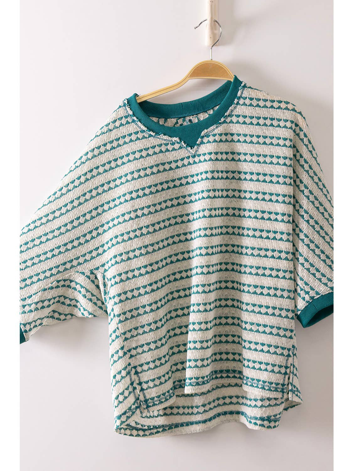 Seafoam Striped Texture Knit Top